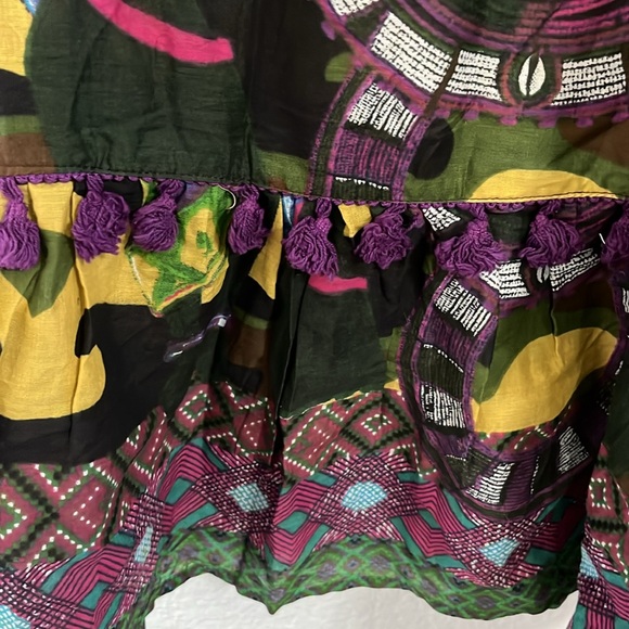 Antica Sartoria Italian Boho Camo African Folk Art Maxi Dress - Picture 12 of 17